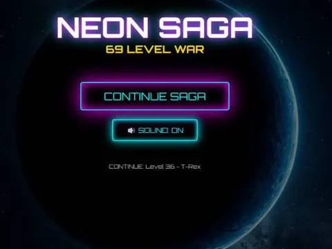 Play Neon Saga Tic Tac Toe: 69 Level War - Free Online Arcade